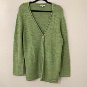 Green Cotton Knitted Cottagecore Fairy Oversized Cardigan L Autumn Fall Cozycore